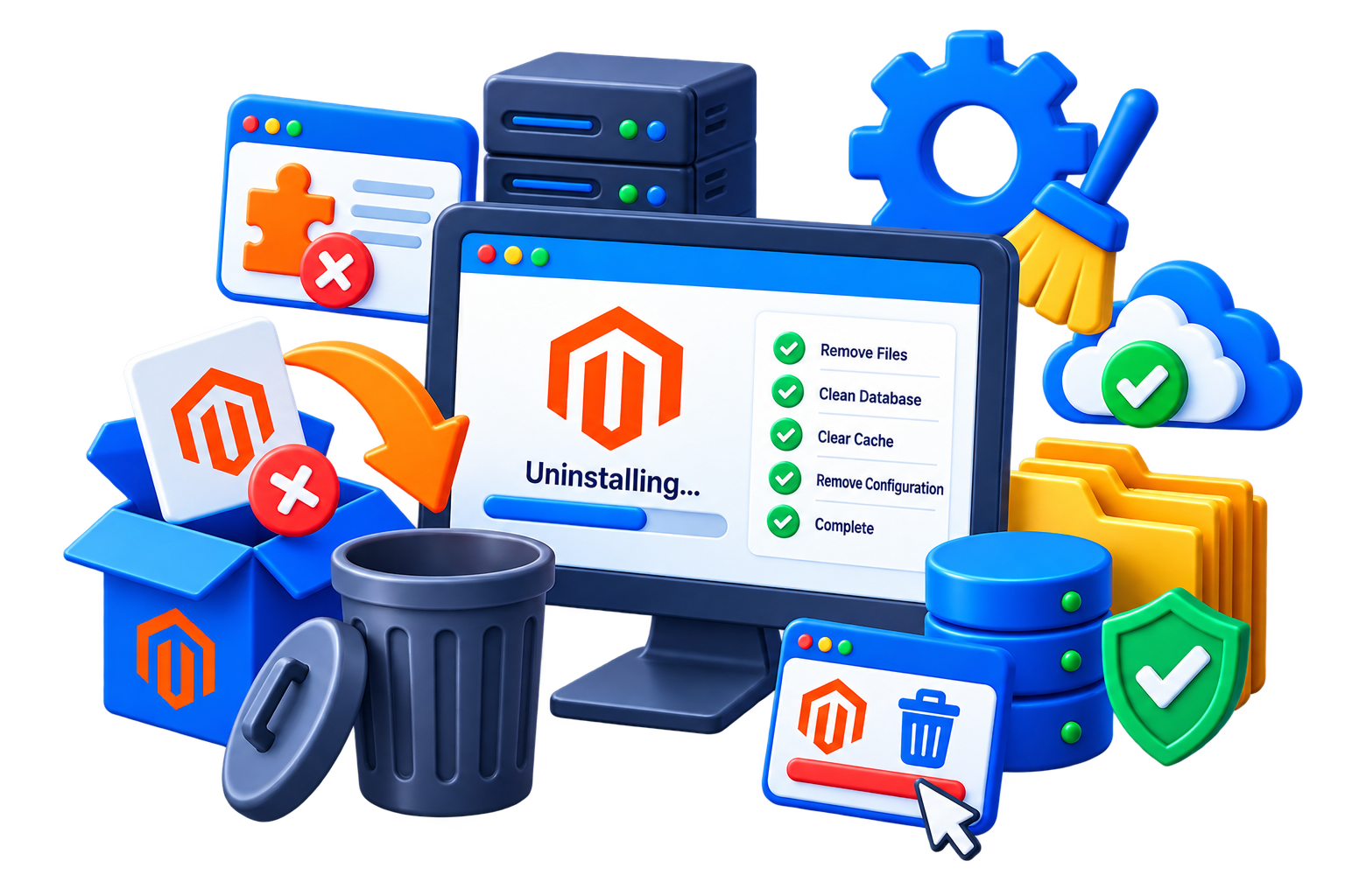 Magento service illustration for Magento Extension Uninstallation Service